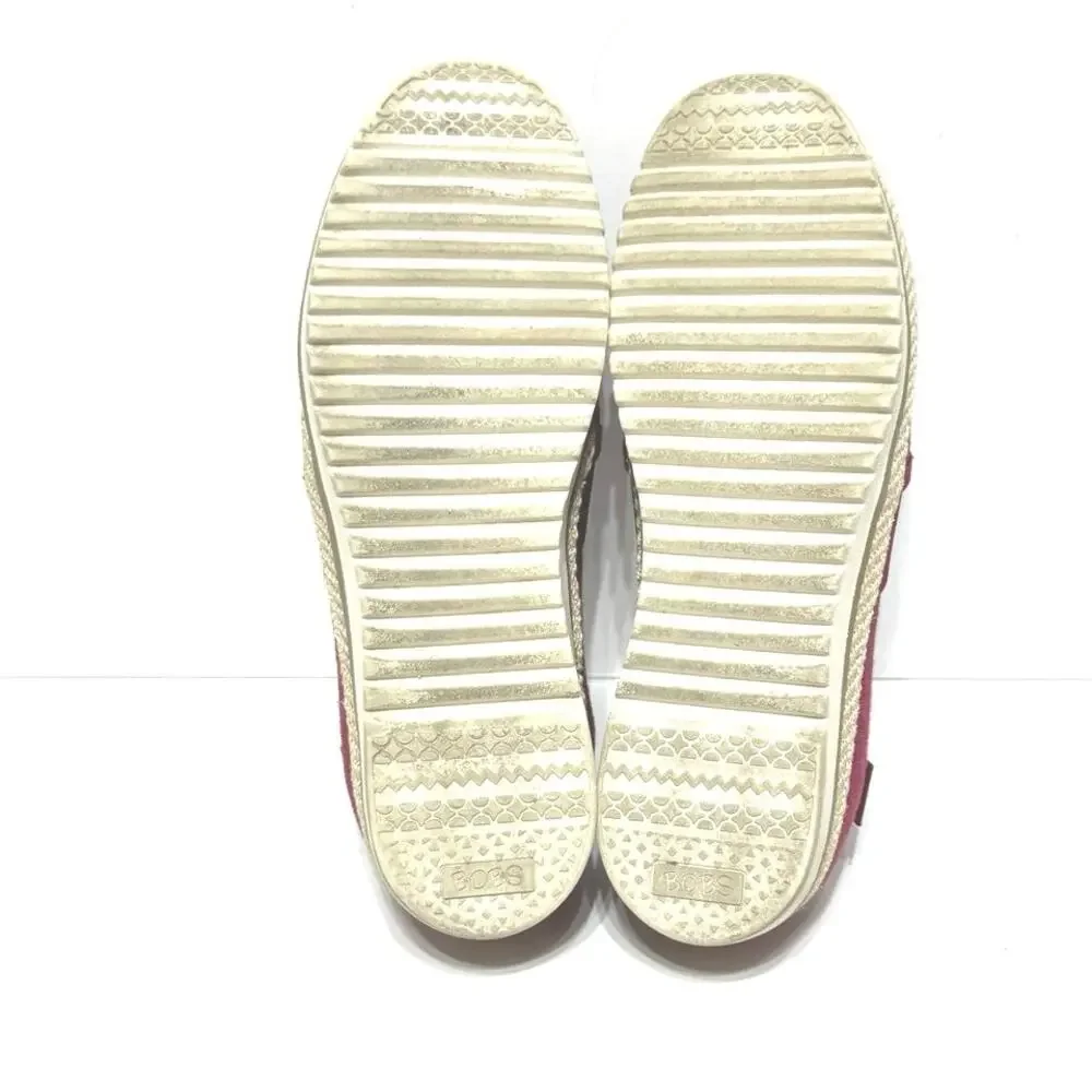 Skechers Bobs Women’s Size 7.5 Flexpadrille Slip On Canvas Shoes Rubber Sole Red - Picture 11 of 12
